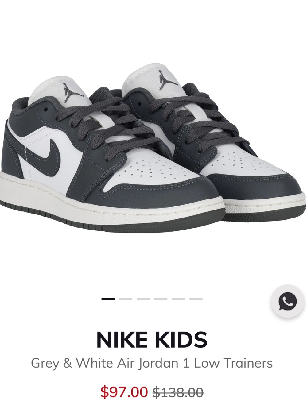 Air Jordan 1 Low Trainers Shoes Style: 553560-152 Big Kids Boys Size 5Y